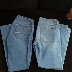 2 pair N of  7 for all mankind jeans